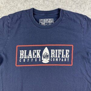 Black Rifle Coffee Shirt Womens L Navy Graphic USA Made Cotton Short Sleeve Tee*